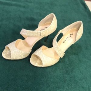 Touch Of Nina Gold Glitter Spike Heel Shoes